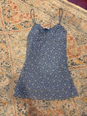 American Eagle Outfitters Blue Floral Spaghetti Strap Dress